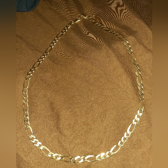 18k gold plated Figaro sterling silver chain
